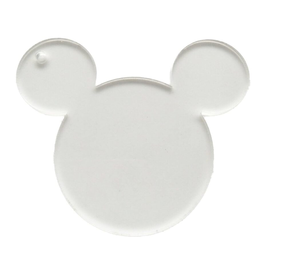 1475 10pcs/lot Blank Clear Acrylic Mouse Head Charms, Plexiglass Laser Cut